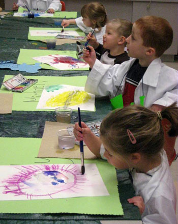 Art Express students work on paintings