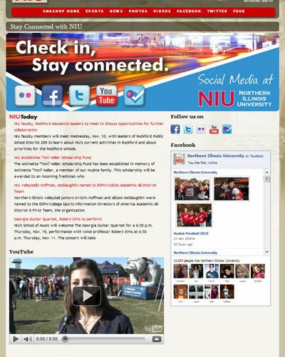 Screen capture of NIU's SMASHUP homepage