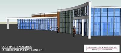 Cole Hall exterior (architect's rendering)