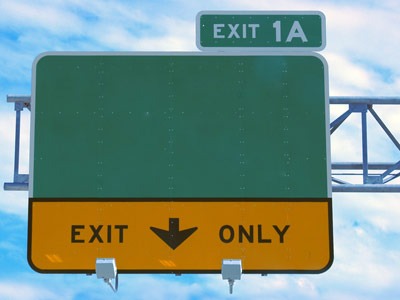 Photo of "Exit Only" road sign