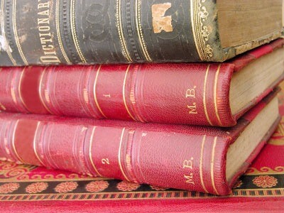 Photo of a stack of old books