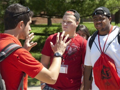 Future Huskies explore campus during a June orientation tour.