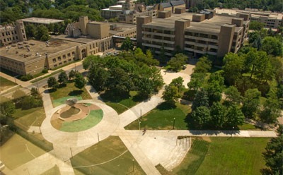 Aerial view of central campus