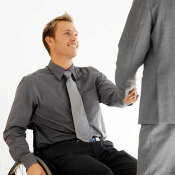Photo of a business executive in a wheelchair
