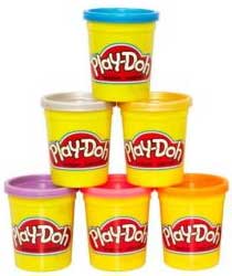Photo of a stack of Play-Doh cans