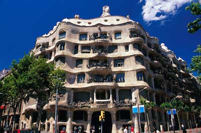 A photo of Casa Milà in Barcelona.