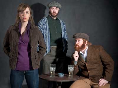 MFA in acting candidates Charlotte Fox (Valerie), Jacob Smith (Jim) and Bill Gordan (Jack) appear in the upcoming School of Theatre and Dance mainstage production of “The Weir” by Conor McPherson.