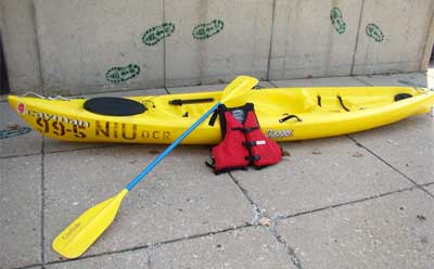 Photo of an NIU Campus Recreation kayak
