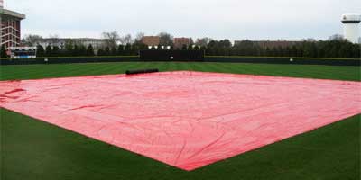 Rain delay! Bring out the tarp!
