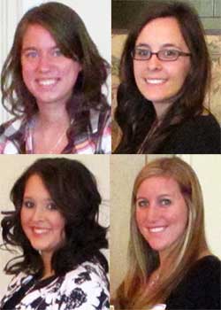 Clockwise from top left: Kristi Kelzer, Kassandra Clanton, Randa Hamadeh and Kelsie Guehler