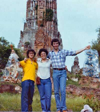 John Brandon (right) visits Ayudtaya in Thailand in June 1978 with Julia Lamb (center), research associate and outreach coordinator for the NIU Center for Southeast Asian Studies, and Frank Silverstein. Brandon and Lamb met at Drew University and have remained good friends since. Silverstein, whose father, Josef, was a prominent Burma specialist in his day, was born in Burma and had lived about half his life in Southeast Asia when the photo was taken.