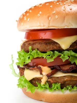 Photo of a bacon cheeseburger
