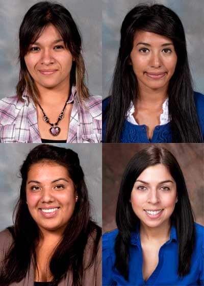 Clockwise from top left: Elaine Rodriguez, Noemi Rodriguez, Emily Prieto and Guadalupe Lopez.