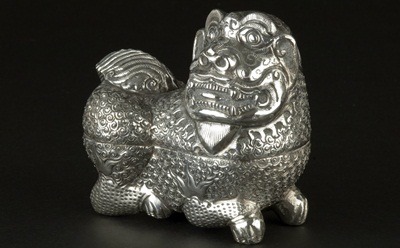 The Center for Southeast Asian Studies' 50th anniversary exhibit “Rarely Seen Southeast Asia,” features such pieces as this mid-20th century Cambodian silver box in lion form. The exhibit will open Oct. 11, at The Anthropology Museum and is one of a number of upcoming campus events related to Southeast Asia this year.