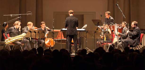 Dal Niente performs a world premiere by Evan Johnson at L’Orangerie as part of the 46th Internationales Musikinstitut Darmstadt.