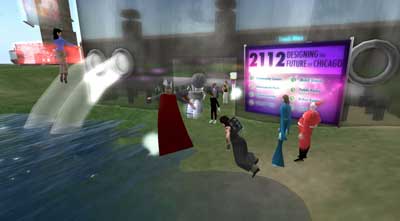 Lilly Lu and the DCL worked with students from Schaumburg High School to produce art and host events in interactive virtual worlds, such as “Future Chicago.”