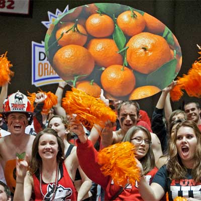 NIU football fans show their Orange Bowl excitement during the Dec. 5 pep rally.