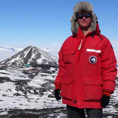 NIU geology major Brian Guthrie in Antarctica.