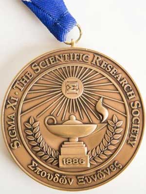 Photo of a Sigma Xi medallion