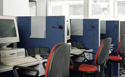 Photo of a row of office cubicles