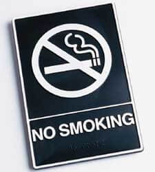 Photo of a NO SMOKING sign