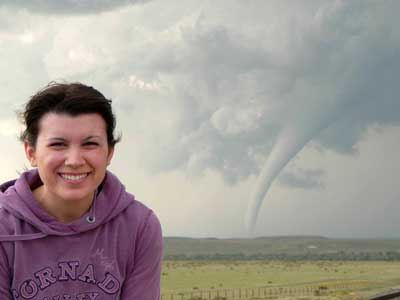 Meredith Wood strikes gold during a storm chasing trip in Campo, Colo.