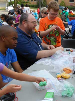 Steven Roman led the Squishy Circuit activity at last year’s fair. The activity is back by popular demand in 2013.