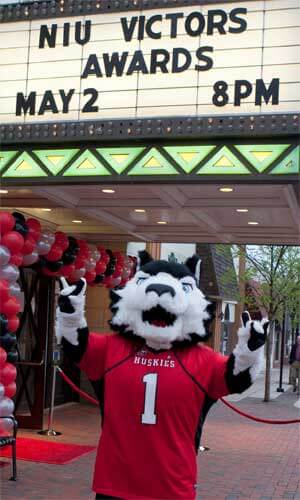 Victor E. Huskie is ready to party!