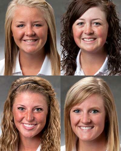 Top row, from left: Connie Ellett and Taylor Ellett. Bottom row, from left: Casey LaBarbera and Allie Parthie.