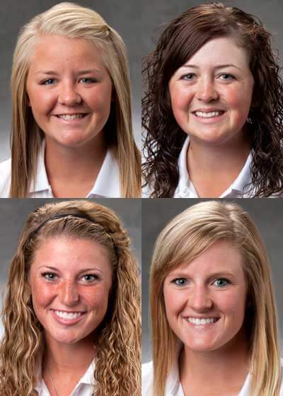 Top row, from left: Connie Ellett and Taylor Ellett. Bottom row, from left: Casey LaBarbera and Allie Parthie.