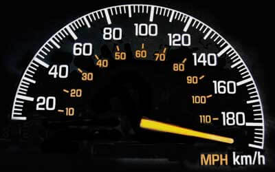 Photo of a speedometer