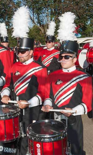 Huskie Marching Band drummers