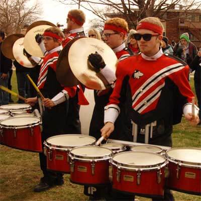 Huskie Marching Band drummers