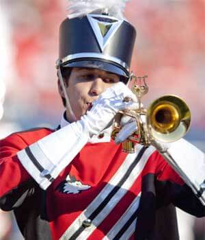 Huskie Marching Band trumpeter