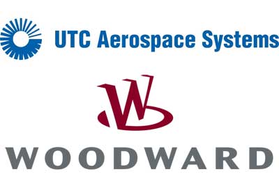Logos of UTC Aerospace Systems and Woodward