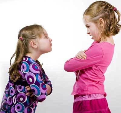 Photo of two young girls arguing