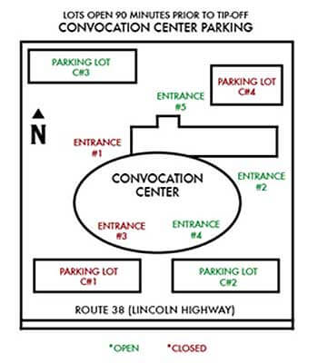 Convocation Center parking map