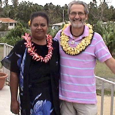 Giovanni Bennardo typically lives with the same family while doing his research in Tonga. Here he is pictured with his "adopted sister," Nesi Finau.