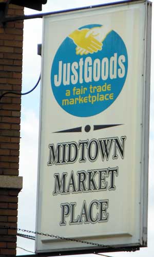 Photo of the Just Goods sign in Rockford