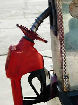 Photo of a gasoline pump handle