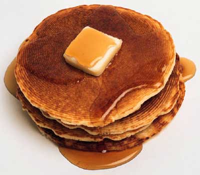 A photograph of pancakes