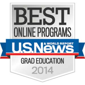 U.S. News & World Report badge: Best Online Programs Grad Education 2014