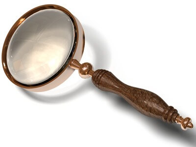 Photo of an antique magnifying glass