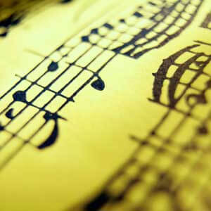 Close-up photo of sheet music
