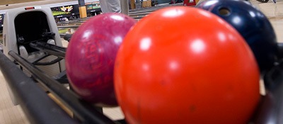 Photo of bowling balls at Huskies Den