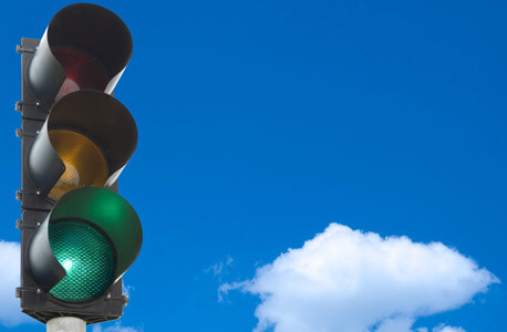 Photo of a traffic light on "green"