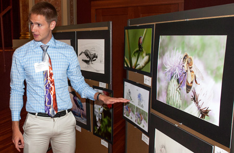 McKearn Summer Fellow Patrick Price presents his artwork at the 2013 Summer Research Symposium.