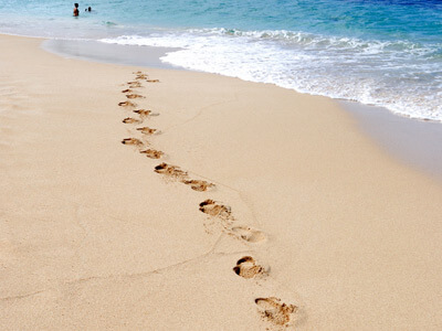 Photo of footprints in the sand