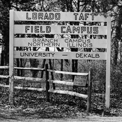 Lorado Taft Field Campus entrance / 1950s