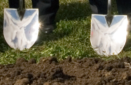 Photo of shovels at a groundbreaking